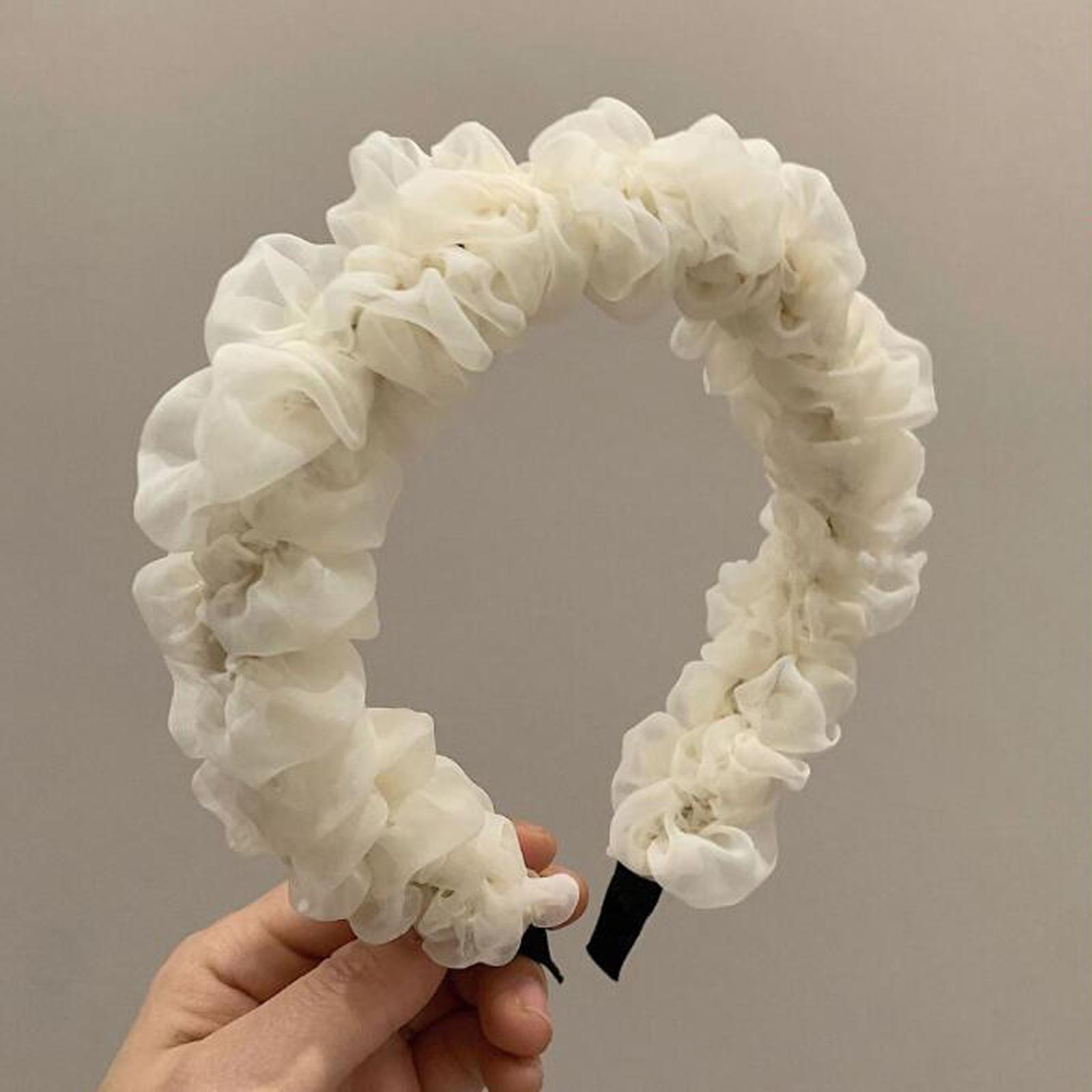 

PROLY Новая Модная Повязка на Голову для Женщин Плиссированная Цветочная Повязка для Волос Однотонный Головной Убор для Девочек Осенние Аксессуары для Волос