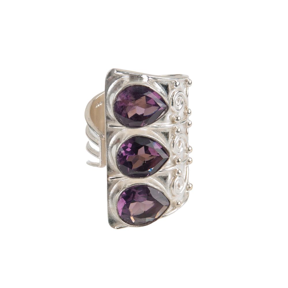 African Amethyst Gemstone 925 Sterling Silver Jewelry Handcrafted Ring For Women RR-20-3