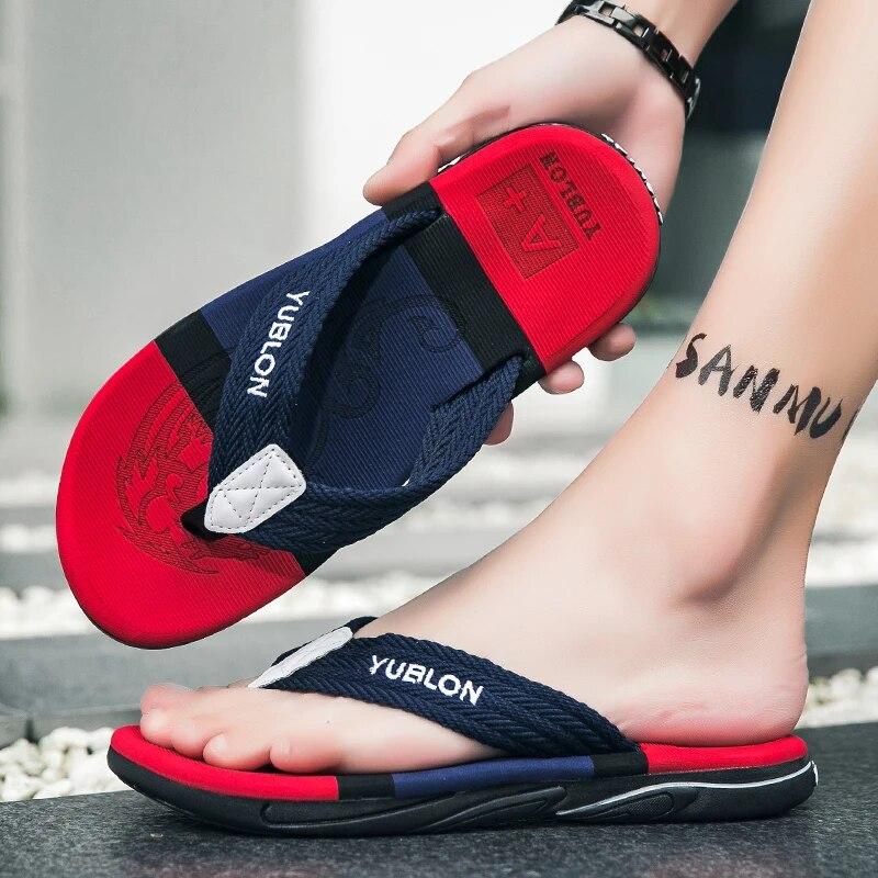 Sommer Flip Flops Männer Strand Sandalen Anti-slip Atmungsaktiv Casual Männer Strand Hausschuhe Outdoor Große Größe 45