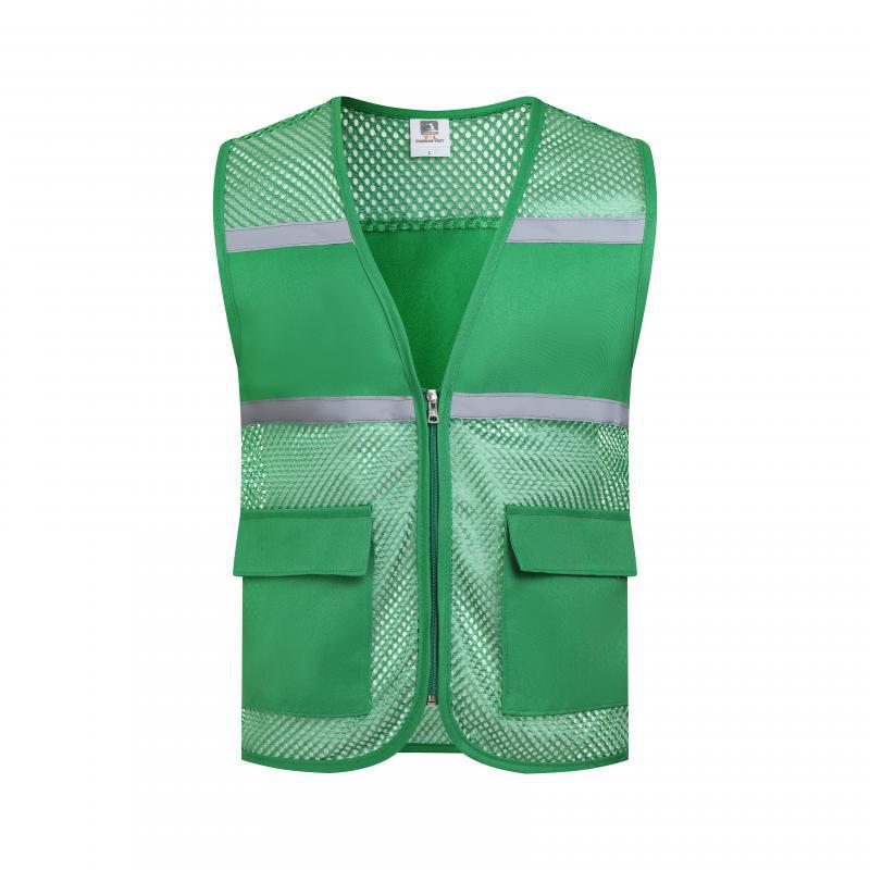 Custom Reflective Safety Vest with Logo for Nighttime Construction and Sanitation Workers