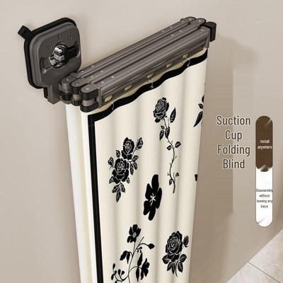 Invisible Folding Shower Curtain Rod & Quick-Dry Waterproof Partition Curtain for Bath - Thickened, Durable & Ideal for Wet/Dry Separation.