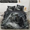 Skull Wedding Cartoon Comforter Sets Bedding Set Double Queen King Twin Full Size Duvet Cover Set Kids Girls White Bed Linen