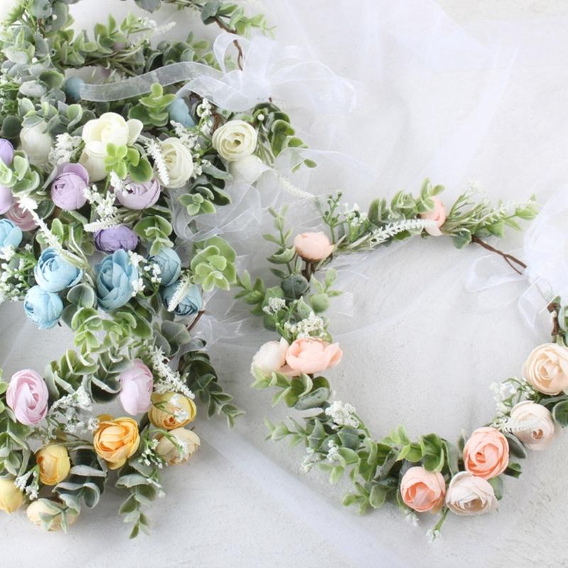 Couronne de Fleurs de Mariée Pour Mariage Bandeaux de Fleurs Mariée Bandeaux Floraux Femmes Guirlandes Florales Couronne Guirlande de Cheveux