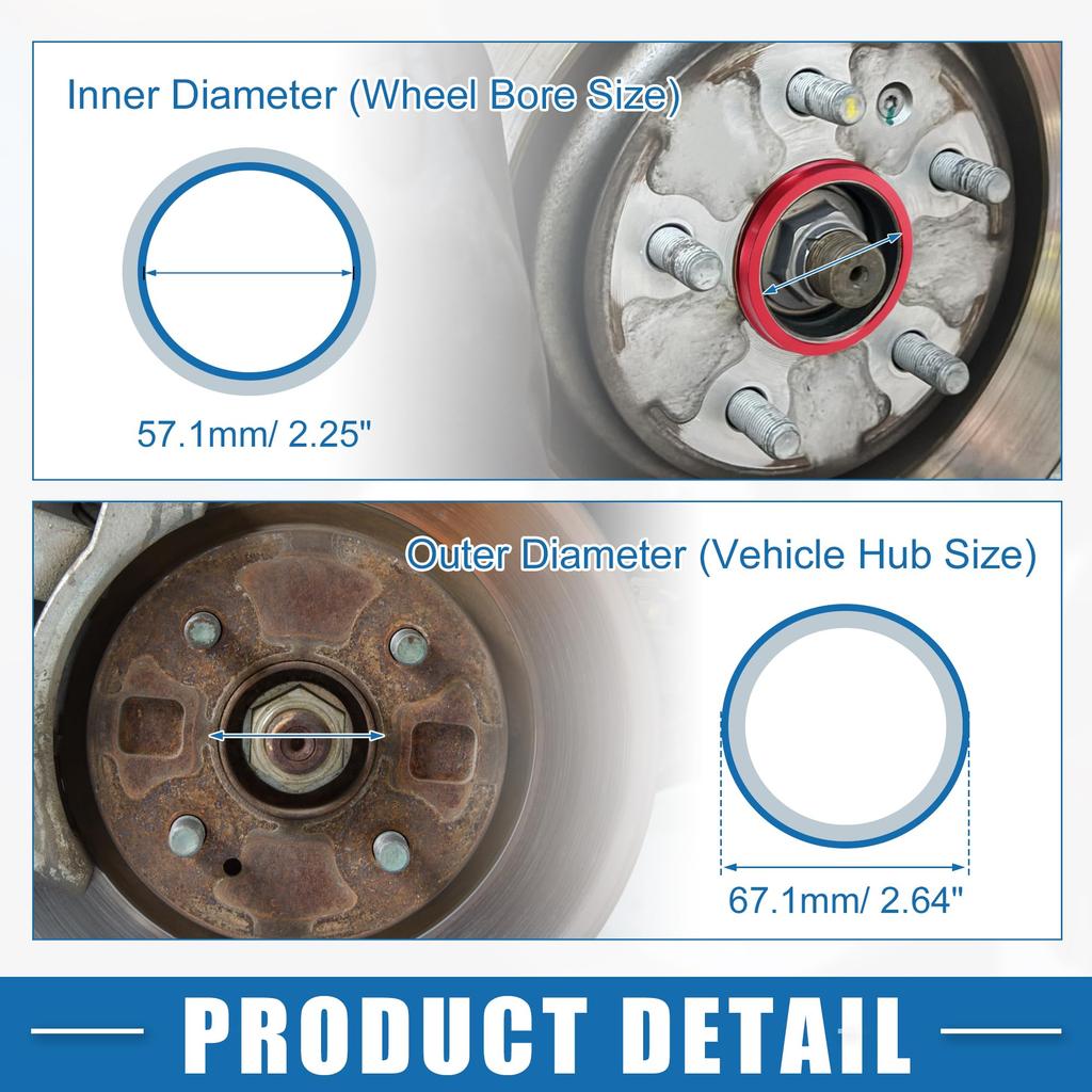 A ABSOPRO Car Hub Centric Ring OD 67.1mm ID 54.1mm Hub Centric Ring Wheel