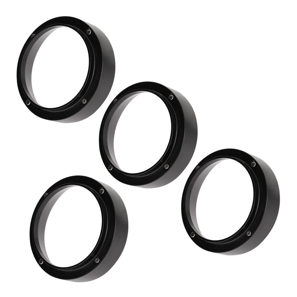 4PCS Coffee Dosing Rings Aluminum Safe Magnetic Coffee Portafilter Funnel for Home and Office Black 53mm 2.09in