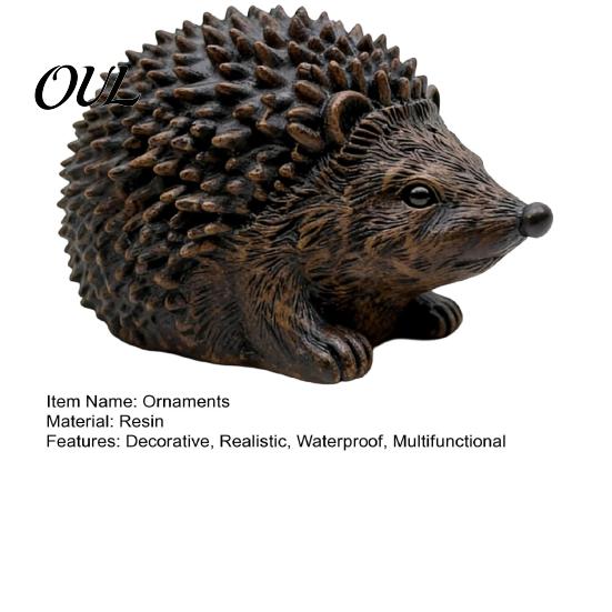 Creative Gift for Garden Lovers Resin Hedgehog Statue Storage Ornament, Waterproof Box Decorative Animal Figurine Garden, Realistic Indoor Outdoor