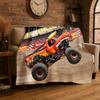 Cartoon Monster Truck Monster Jam Soft Flannel Throw Blanket,Warm Cozy Blanket for Bed,Couch,Sofa,Bedroom,Living Room,Travel