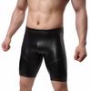 Středně vyvýšené U konvexní pánské kalhotky jemné šití šití zvedání boků skinny sexy jednobarevné šortky z umělé kůže spodky