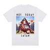T-shirt Décontracté Harajuku Pas Aujourd'hui Satan Jésus Contre Satan En T-shirt Mode Décontracté T-shirts Amples Impression Coton Streetwear Unisexe