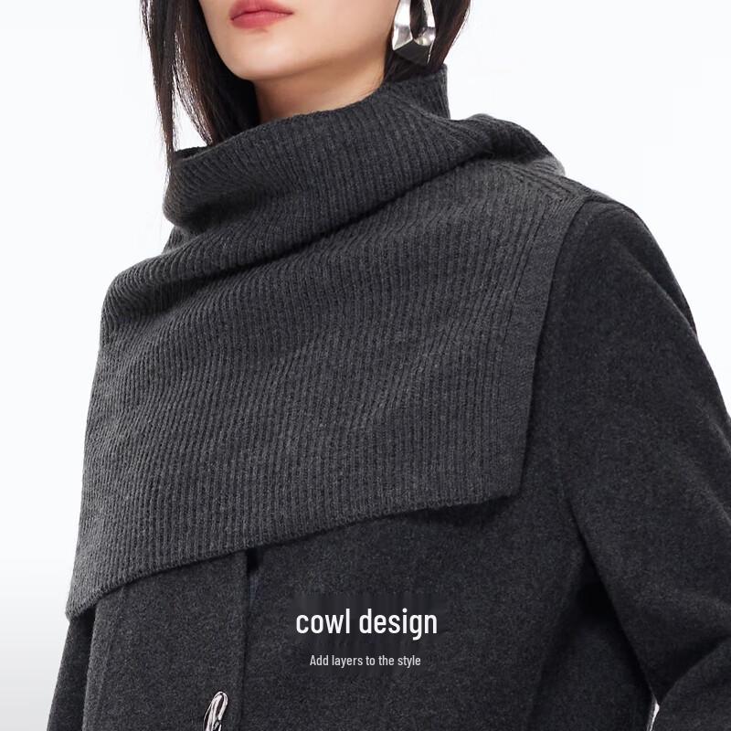 VEROMODA Women's V-neck Double-sided Wool & Cashmere Blend Coat