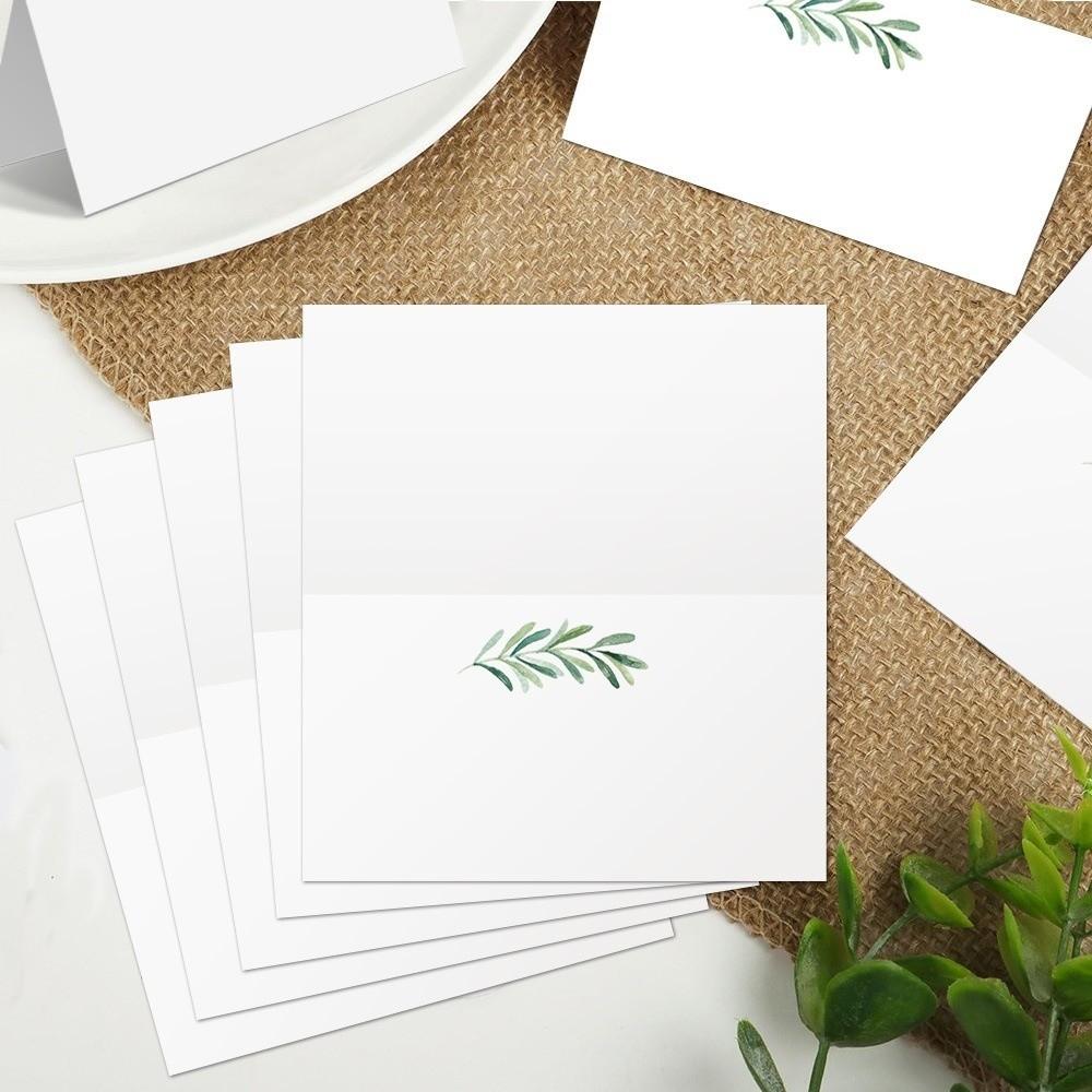 100pcs Flowers Plants Printed Seating Place Cards Blank Tabletop Card for Banquet Wedding