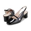 BARBARA Leather Patent Gem Point Feminine Slingback 5cm Bbj201bk