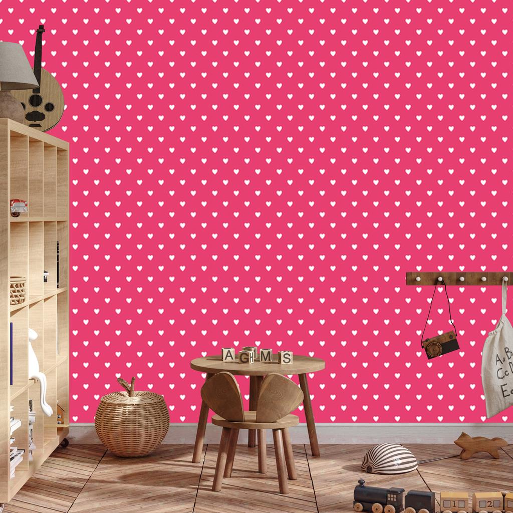 Pink Hearts and Powder Pink Wallpaper 50x1000