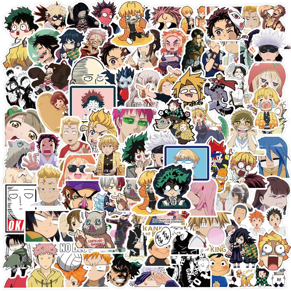 50/100pcs Cartoon Mix Demon Slayer NANA Anime Stickers Decals Skateboard Laptop Motorcycle Graffiti Waterproof Sticker Kids Toys