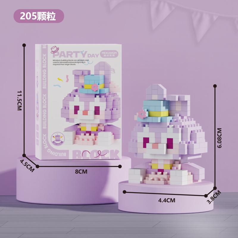 MINISO Sanrio Παιχνίδια Τουβλάκια Δόμησης Μικρο Διαμαντένια Τουβλάκια Disney Hello Kitty Kuromi Πάντα Μπλοκ Montessori Για Παιδιά Δώρα