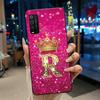 Case For TCL 205 4187D Bumper Black Silicone Shockproof Soft Casing Lucky Exclusive Initial Letter Luxury Crown Pattern Cover