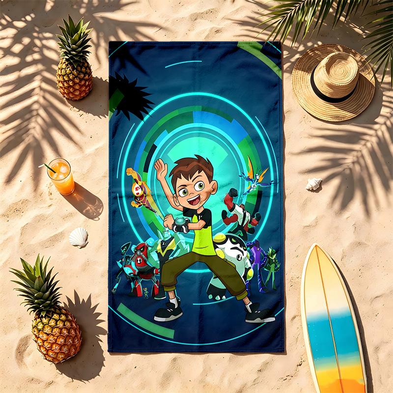Ben 10 (1) Theme Beach Towel Sand Resistant Soft And Comfortable Suitable For The Pool Camping Yoga And Diving A Travel