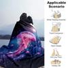 1pc Jellyfish Printing Lightweight Flannel Blanket, Comfortable and Warm Blanket, for Camping Sofa Bed and Couch Office, In All Seasons