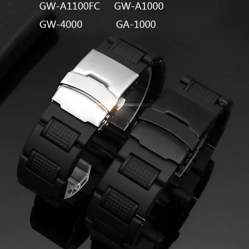 Bracelet de montre en acier plastique pour Casio GW-A1100FC GW-A1000 GW-4000 GA-1000 Bracelet de montres de sport pour hommes de haute qualité