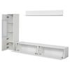 Wohnwand 3-Teilig Set, Möbel Set, Hängend, 1x TV Lowboard, 1 x 1x Wandboard, Komplett, Elegante Mediawand LED-Licht, Viel Stauraum, Weiß