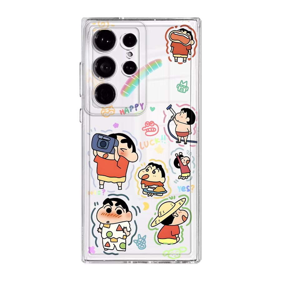 

Phone Cover Case for Samsung Galaxy S26 S24 S20 Plus S22 FE Note 20 Ultra 10 S25 Edge S23 Ultra S21 Colorful Crayon Shin Chan Galaxy S26