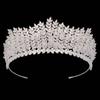 Full Inlaid Cubic Zircon Tiara for Wedding Silver Plating Gold Filled Bridal Hair Accessories Party Jewelry for Women BC7214