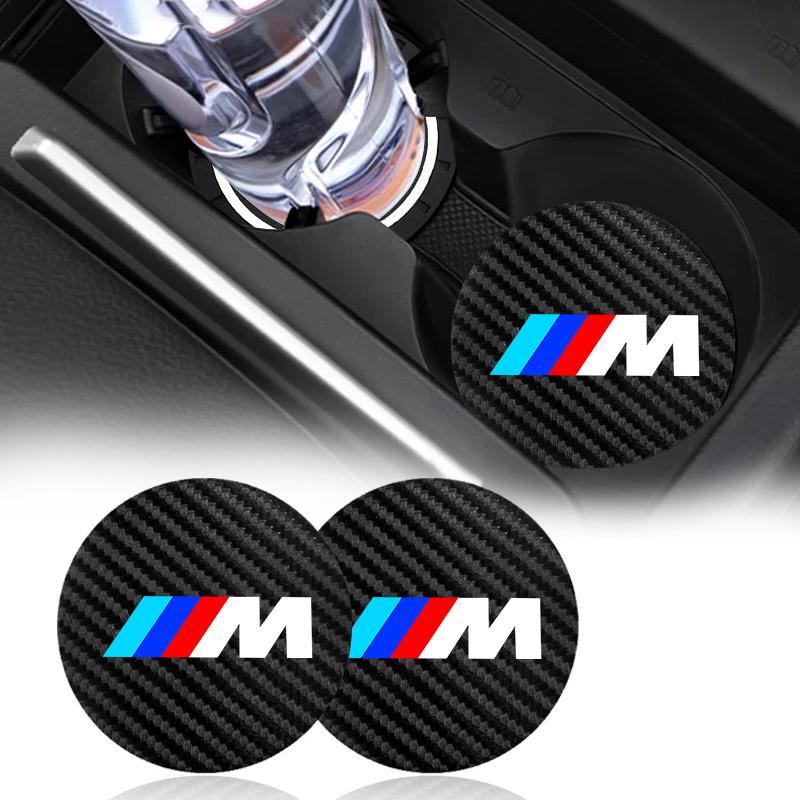 2 Pezzi Tappetini Antiscivolo per Portabicchieri Auto Per BMW Serie 1 3 5 7 M Performance X1 X3 X4 X5 F10 F15 F16 F20 F30 M3 M4 E34 E46 jbvr38