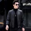 Spring and Summer New Men's Fashion B Letter Printed Leather Jacket Casual Versatile Baseball Collar Leather Jacket