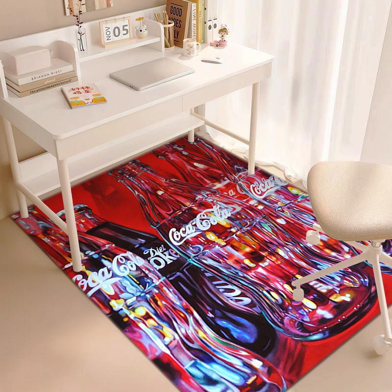 Christmas Gift Halloween Themed Cola Beverage Coca Cola Carpet Is Suitable for Living Room and Bedroom Doormats Office Balcony Decorative Carpet V27