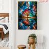 Abstract Tree of Life Canvas Print Posters, Modern Wall Arts Decorative Painting, Suitable for Living Roo