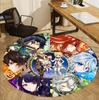 Genshin Impact Muster Runder Teppich, Innen-/Außenmatte, für Picknick, Spielzimmer, Schlafzimmer, Büro, Wohnzimmer, Heimdeko Teppich, Geburtstagsgeschenk
