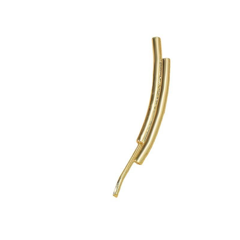 Women's Gold Diamond Ear Bone Clip, Non-Pierced, Geometric & Leaf Design, Japanese & Korean Style