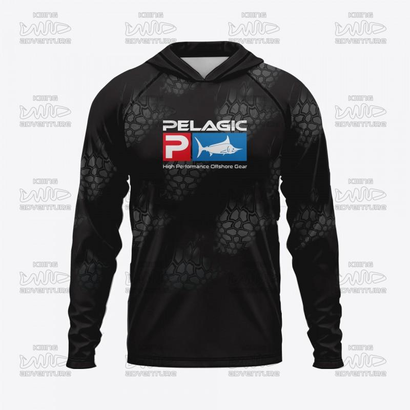 Mens Quick-Dry UV Protection Hooded Fishing Jersey Outdoor Sea Running Hiking Summer Sportswear