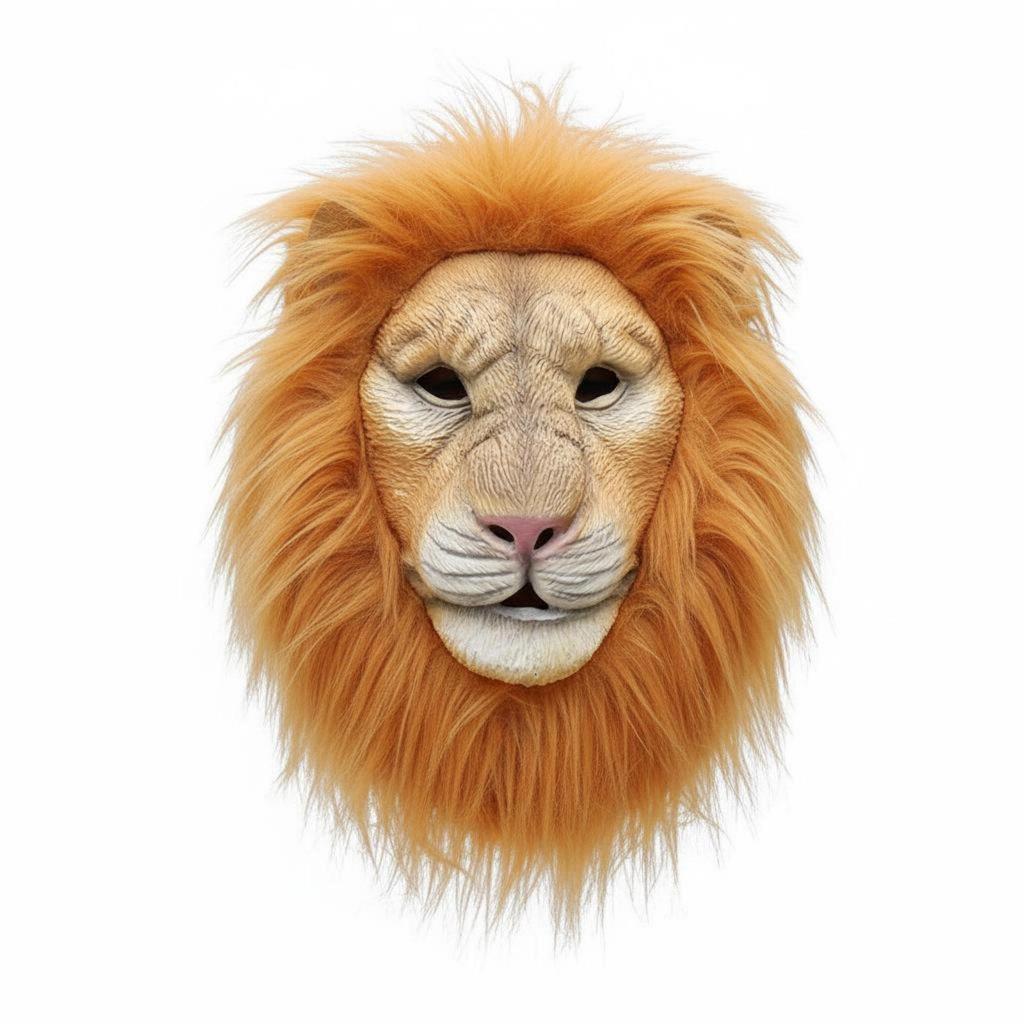 Lion Headpiece Furry Mane Full Head Costume Accessory for Adults, Halloween, Cosplay,