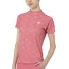 FootJoy Women's Square Check Short Sleeve Mock Neck Golf Shirt, Pink Lemonade, Size M (FJW-S25-S07, 34844-M)