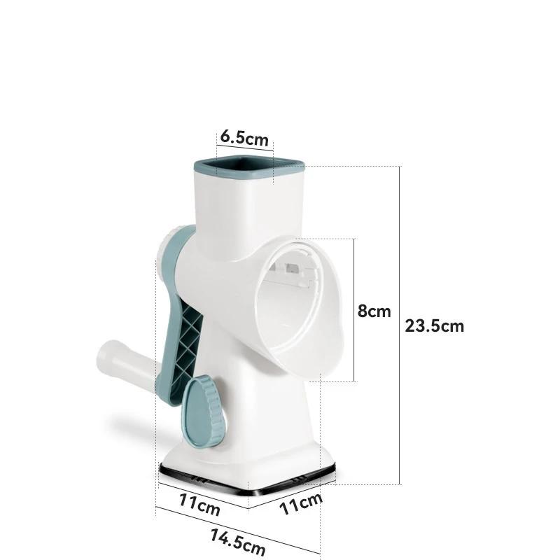 3-in-1 Rotary Cheese Grater Multifunctional Manual Veg Slicer Nut Grinder Potato Shredder Kitchen Essential Tool