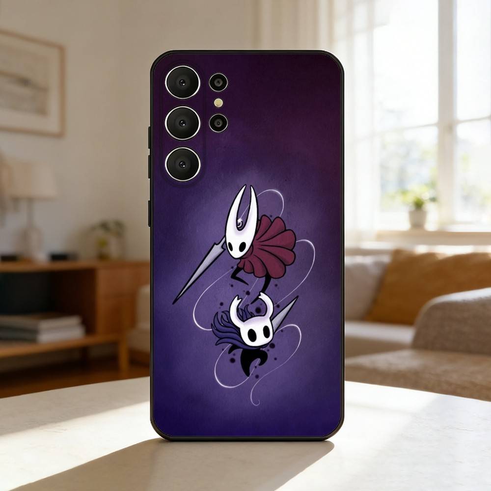 Game H-Hollow K-Knight Phone Case For Samsung S26,S25,24,23,22,30,21,10,9,Ultra,Plus,Lite,FE Soft Black Case Samsung S25ULTRA