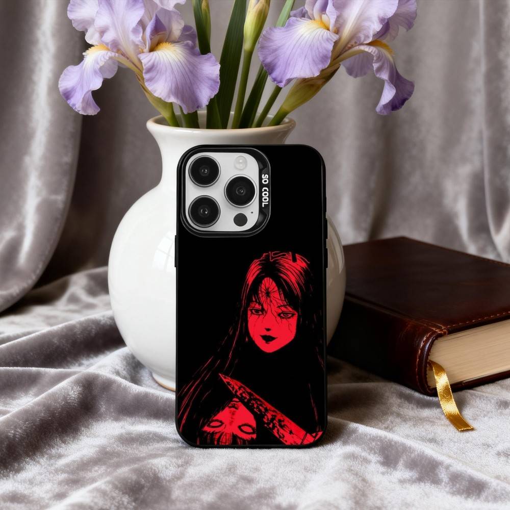 Movie H-Horror T-Tomie-E Phone Case For iPhone17,16,15,14,13,12,11 Plus,Pro Max Black Candy Silver Phone Case