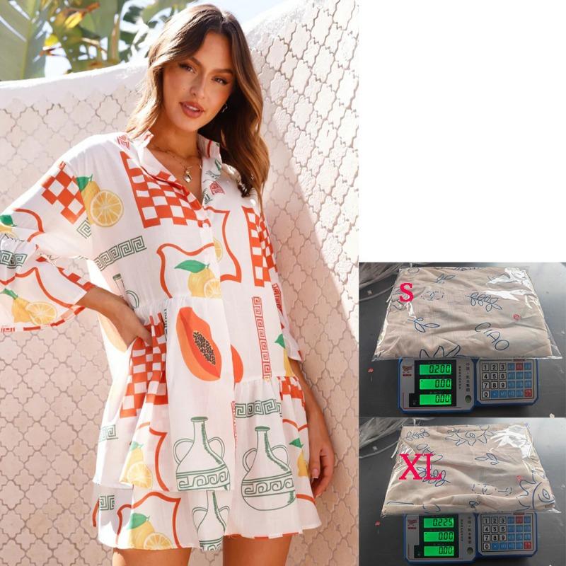 Women's Comfortable Simple Flared Sleeve National Wind Loose Shirt Short Dress