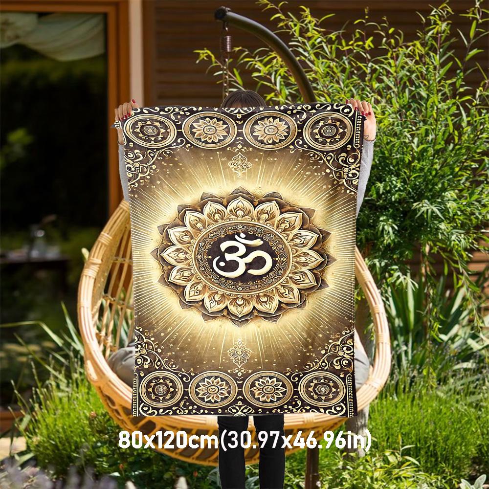 

1pc Om, Mandala Outdoor Flannel Blanket Soft Warm All-Season Throw for Sofa Bed Car Camping Office, Cozy Gift Idea1199S 80x120cm(31x47inch)