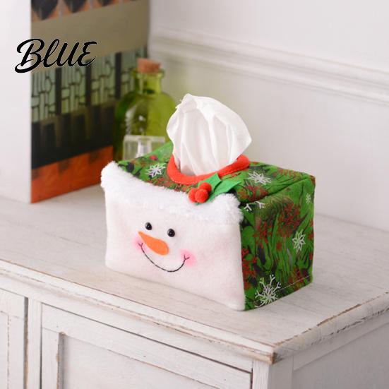 Cute Santa Face Cover Christmas Tissue Box Cover, Holiday Napkin Dispenser Sleeve, Non-Woven Fabric Party Decoration Holder for Home Office