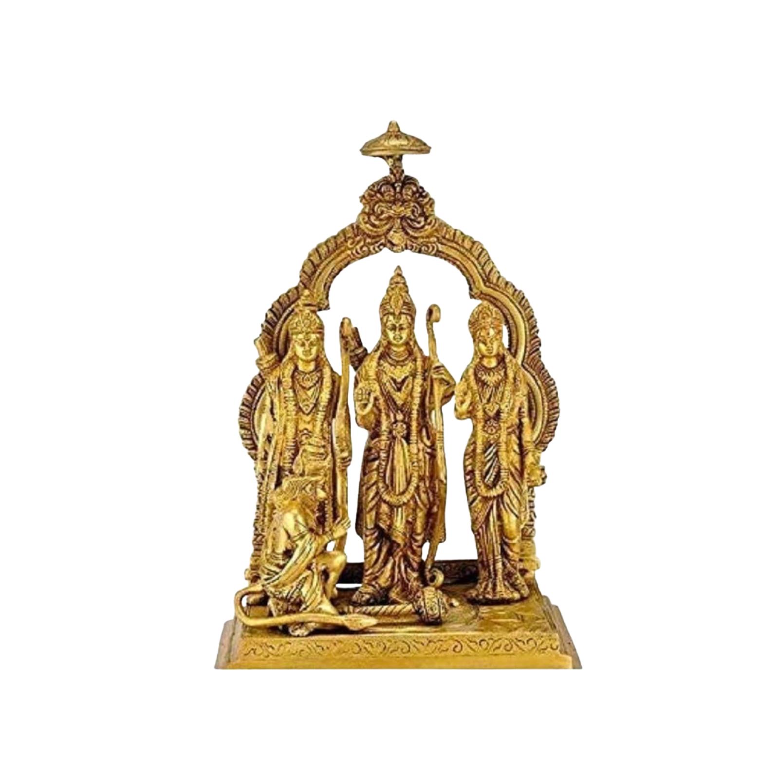 Shree Ram, Lakshman, Sita, Hanuman Ramdarvar Brass Puja Idol For Home - 22 Cm