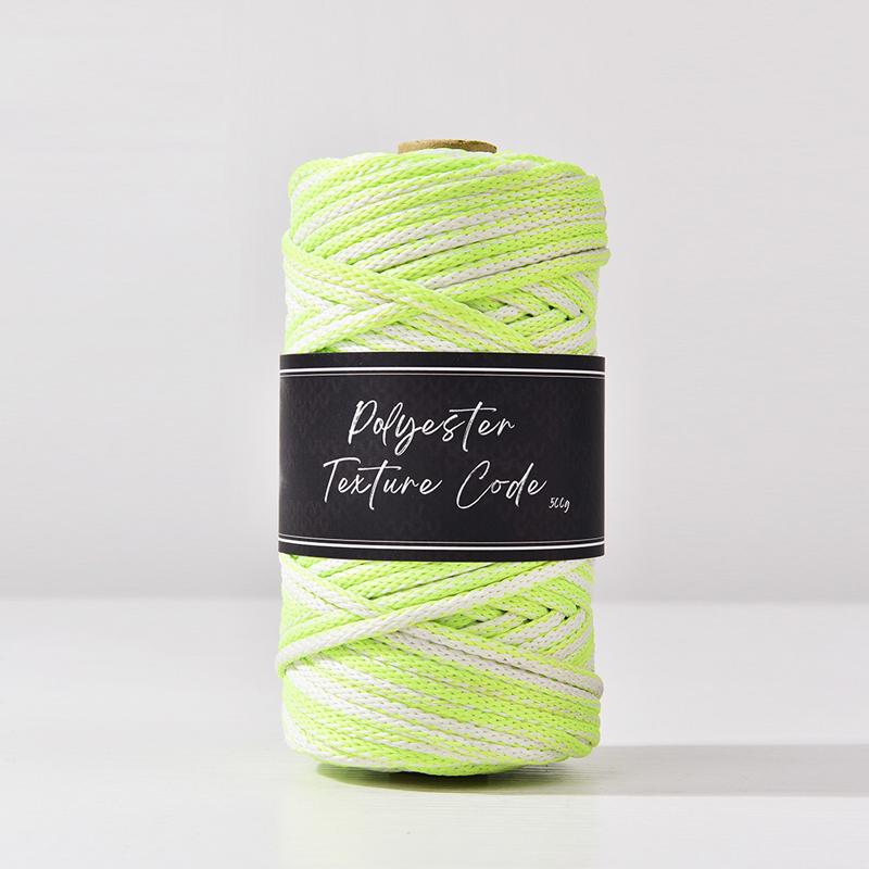 5MM Double Color Mixed 5MM Polyester Braid Cord,Hand Woven Bag Carpet Knitted Yarn,Horse Drawn Rope Bracelet Thread,70Yards