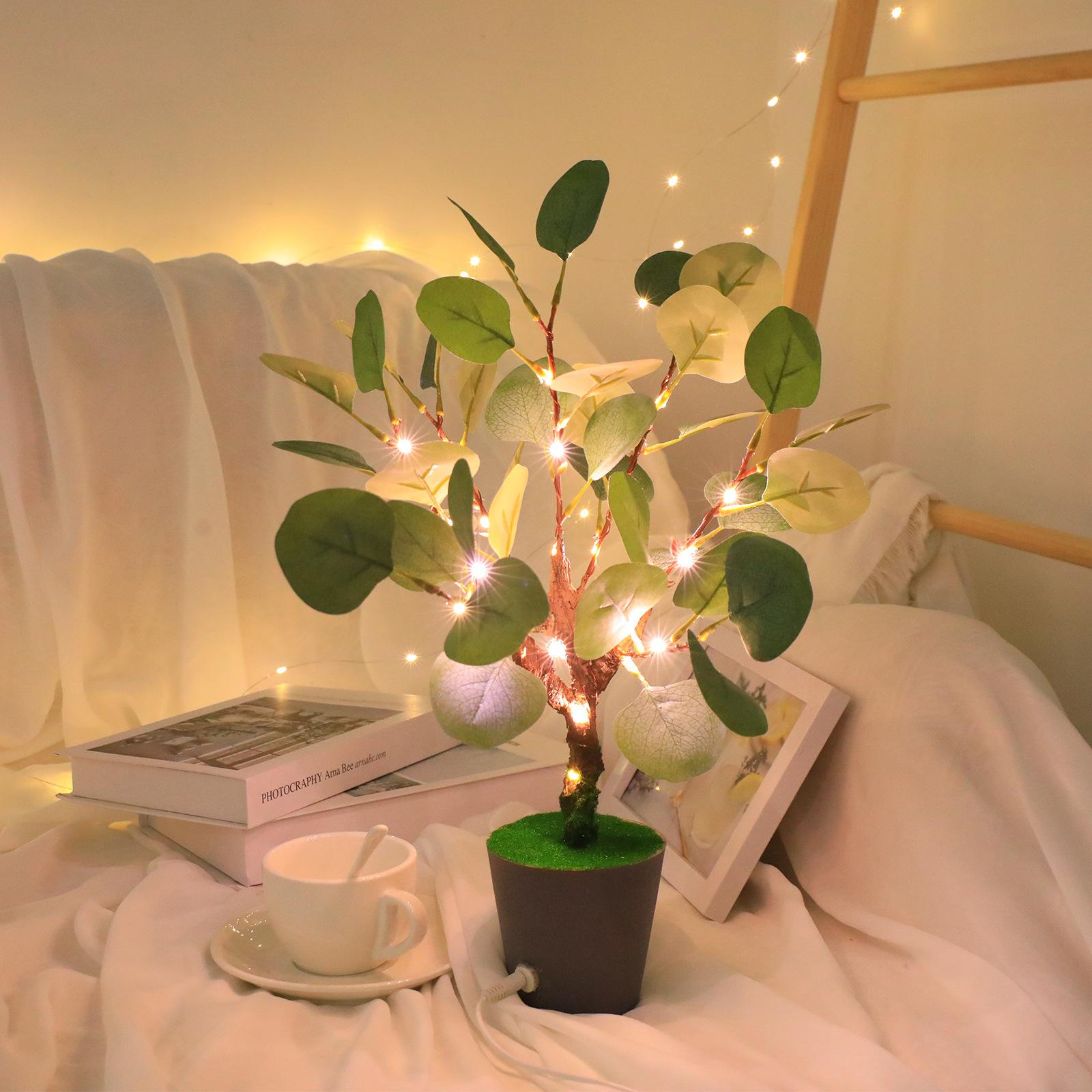 

LED Night Light Imitation Plant Light Bonsai Bedroom Home Decoration Light Eucalyptus