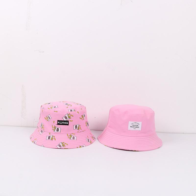 

Retro canvas bucket hat female double-sided visor street casual couple basin hat M（56-58cm）