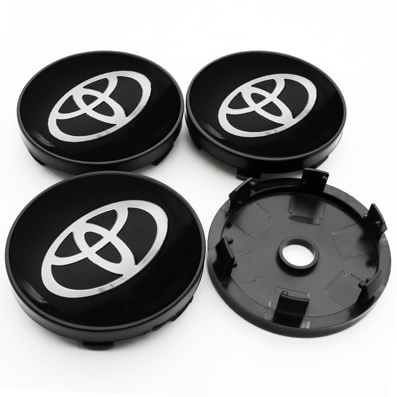 4 Stück 56+60mm Auto Radnaben-Plaketten Aufkleber Mittelkappen Felgenabdeckung Auto Zubehör Für Toyota Prado Yaris Hilux Verso Fortuner Supra