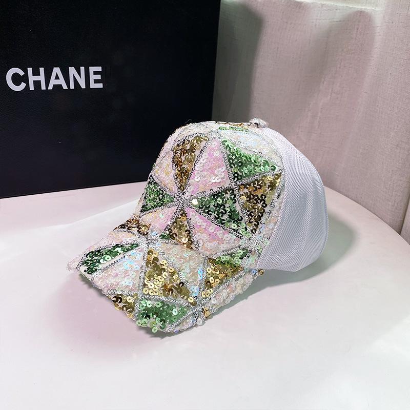 Chapeau tendance pour femmes printemps et été nouvelle casquette à paillettes pour femmes visière en maille chapeau de soleil casquette de baseball