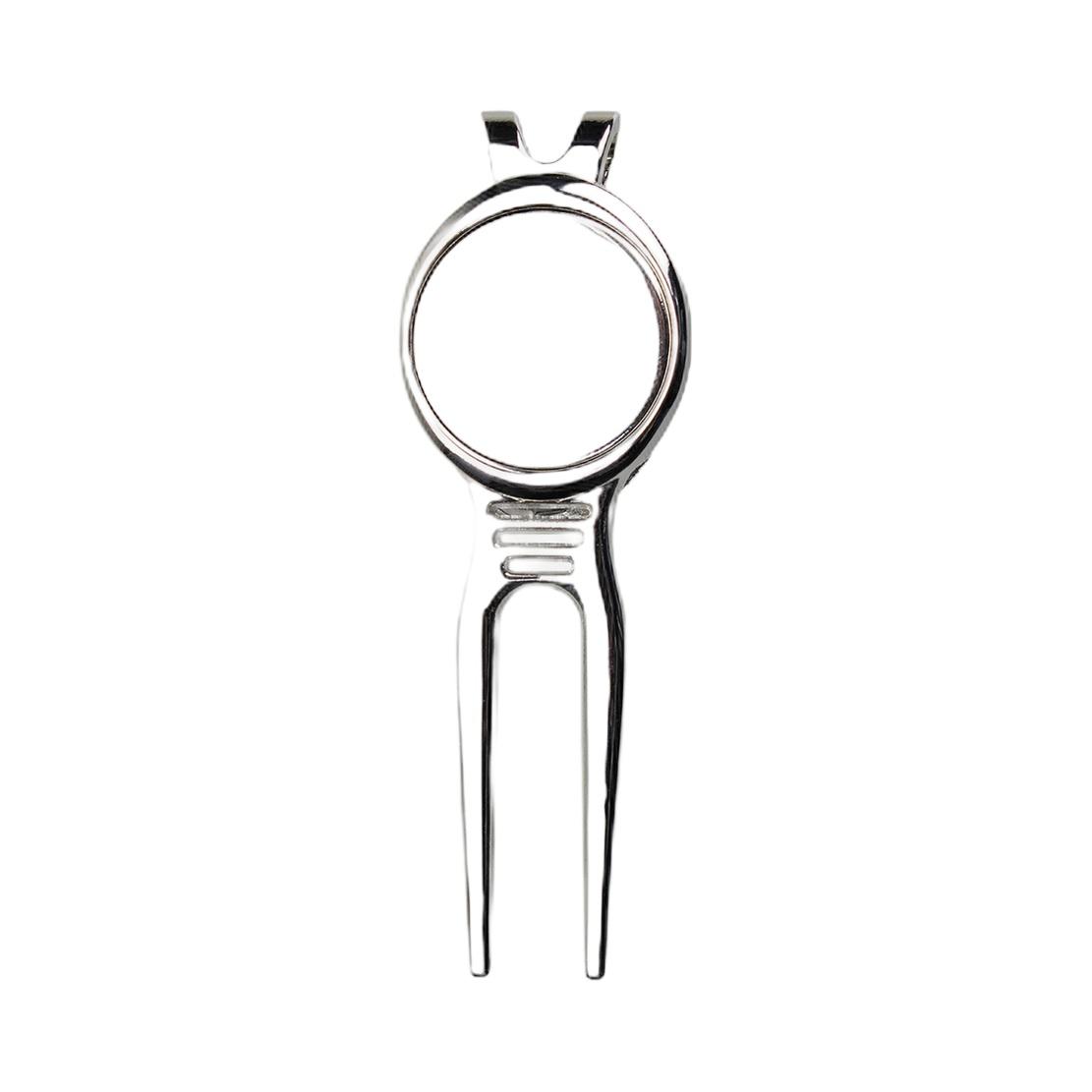 

Aluminum Golf Greens Fork Divot Repair Tool Dual Prong Design for Golf Turf Maintenance Portable Golf Accessories срібний