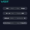 VGR V-036 Electric Clipper Carved Hair Clipper Retro Metal Electric Push Clipper for Men's Hair Clipper with Digital Display Home Razor Shaver