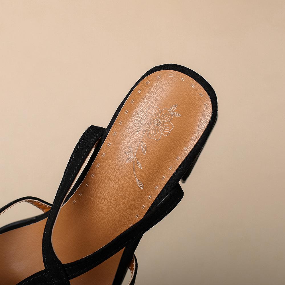 Sandálias Pretas Femininas Salto Alto Tamanho Pequeno Grande 32 48